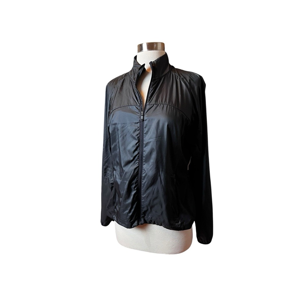 Brooks Brothers Womens Full Zip Jacket Large Black Packable